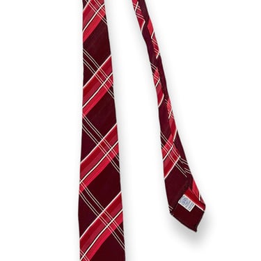 Vintage 1930s Plaid Necktie ~ Art Deco / Rockabilly / Swing ~ Neck Tie / Cravat ~ Foulard 