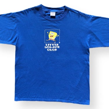 Vintage 2001 Nickelodeon SpongeBob SquarePants “Little Square Dude” TV Promo Graphic T-Shirt Size XL 