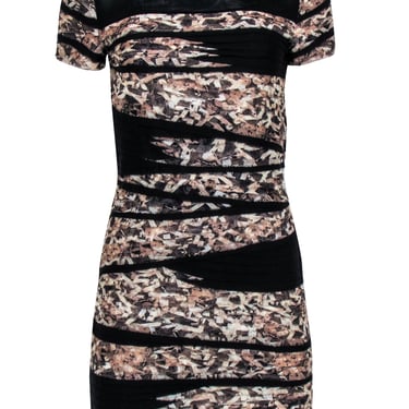 Diane von Furstenberg - Black w/ Printed Ruffled Layers Dress Sz S