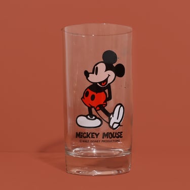 Vintage Mickey Mouse Juice Glass, Vintage Mickey Glass 