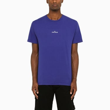 Stone Island Blue Crew-Neck T-Shirt With Logo Men
