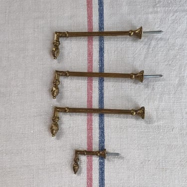 Beautiful rare find set of 4 vintage  French brass curtain holdbacks - BC4 