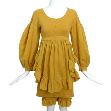 BETSEY JOHNSON-1980s Knit Prairie Dress and Bloomer Ensemble, Size-Small