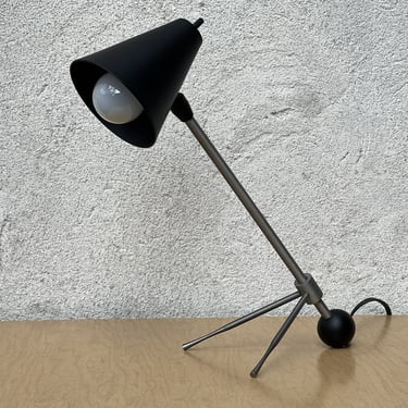Small Metal Black Gold Task Desk Lamp, Adjustable 