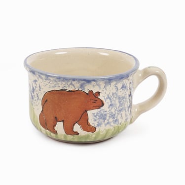 Hungarian Hand-painted Ceramic Cup Bear Mug Large Mesa International Hungary 
