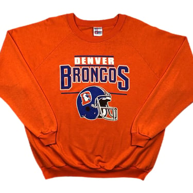 Vintage 80s Denver Broncos Football Made in USA NFL Crewneck Sweatshirt Pullover Size Large/XL 