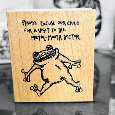 Wood Mounted Vintage Rubber Stamp by Remarkable _Image of Frog 