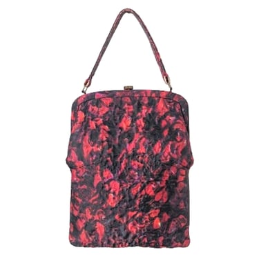 vintage 60's floral fabric handbag (Size: OS)