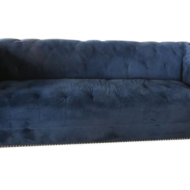 Chesterfield Style Sofa (CONSIGNED, 98" x 42" x 31", Indigo Blue)