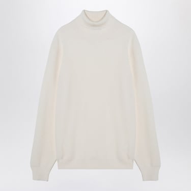 Tagliatore White Virgin Wool Turtleneck Men