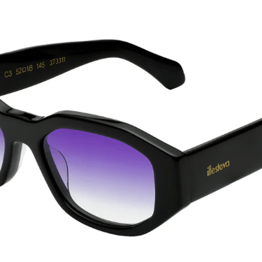 Illesteva Cassette Sunglasses, Black/Purple