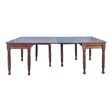 Antique Cherry Sheraton Two Part Banquet Table 