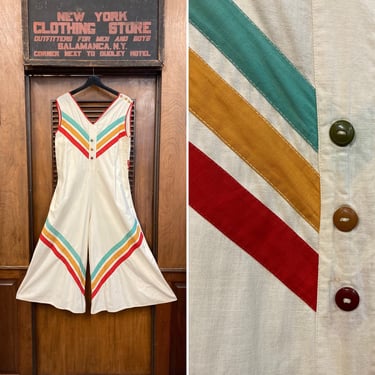 Vintage 1920’s Chevron Stripes Beach Pajamas Playsuit Outfit, 1920’s Beach Pajamas, Chevron Stripes, Vintage Playsuit, Palazzo Pant 