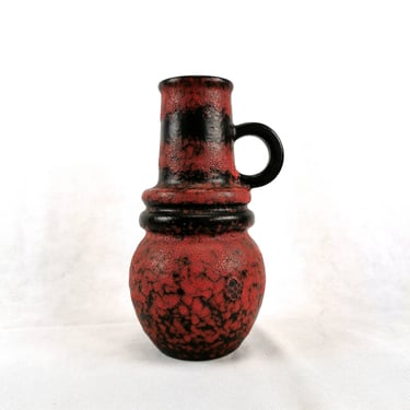 Scheurich West Germany Vase with Fat Lava Glaze, Made in 70's, Model 428-26, Red Fat Lava Vase, Mid Century Pottery Vase 