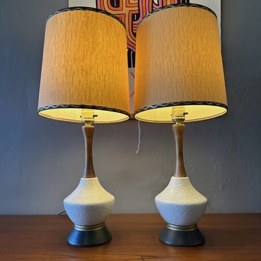 Pair of Ceramic Bedroom Lamps 1950s