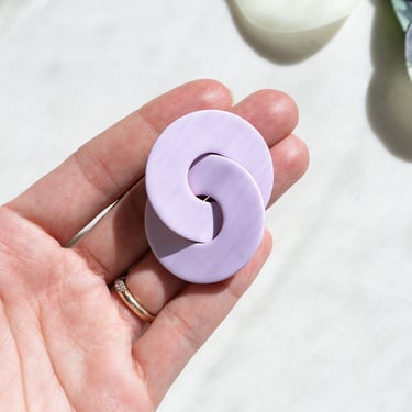 bébé WE RISE in lilac | Polymer Clay, Lightweight Statement Linked Earrings, Modern Minimalist, Hypoallergenic Posts Nickel Free 