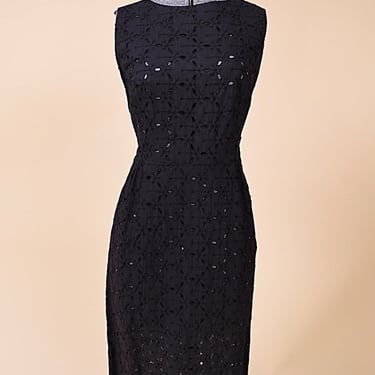 Black 50s Eyelet Dress By Puritan, M