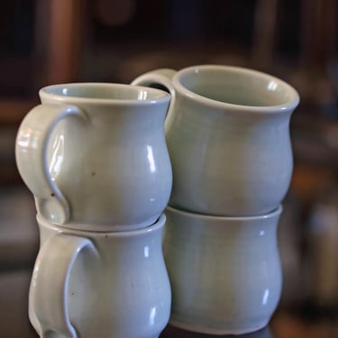 Vintage Tea Expresso Cup Mug | Hand thrown pottery set of 4 