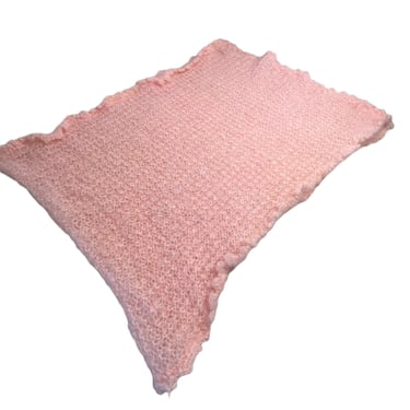 Vintage 60's Large Pink Mohair Shawl Wrap 