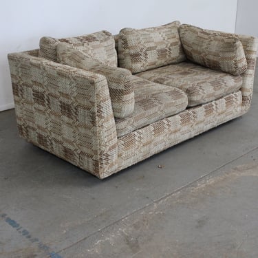 Mid-Century Danish Modern Milo Baughman Style Stratford Love Seat Pit Sofa 