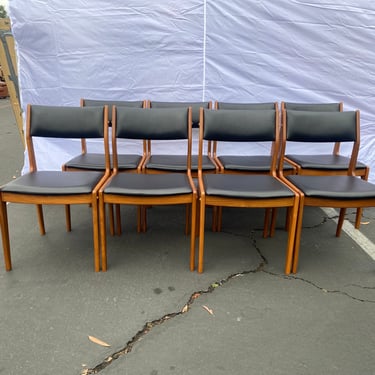 Vintage D Scan Scandinavian teak dining chairs set of 8 