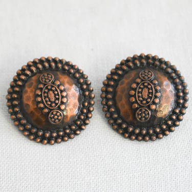 1960s/70s Tara Copper Circle Clip Earrings 