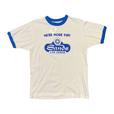 (L) Vintage White Sands Las Vegas Blue Ringer T-Shirt 033122 JF
