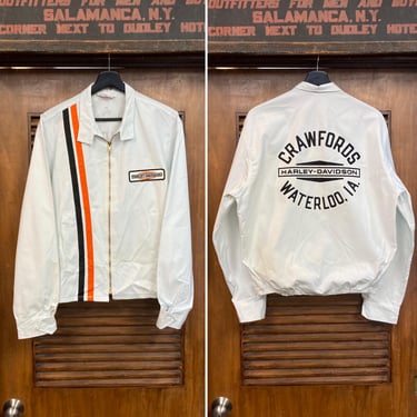 Vintage 1960’s “Champion” Harley Davidson Motorcycle MC Dealership Cotton Windbreaker Jacket, Deadstock, Original, 60’s Vintage Clothing 