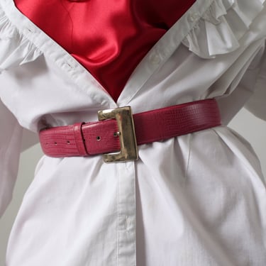 Vintage Rose Pink Leather Belt