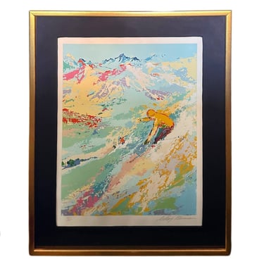 Abstract Leroy Neiman Alpine Skiing Lithograph