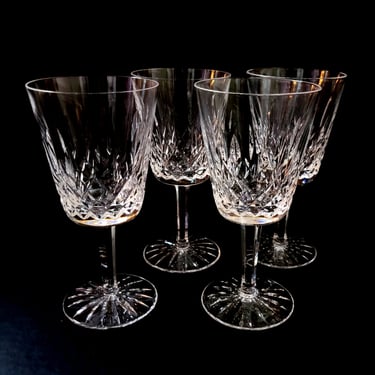 4 Waterford Lismore White Wine Glasses 6 7/8