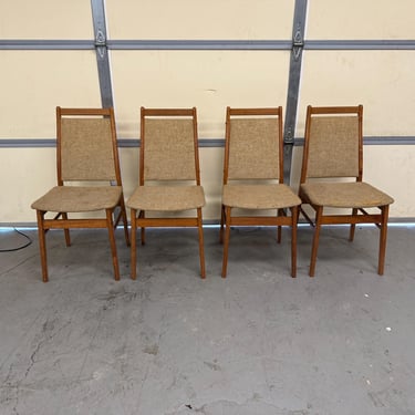 Set of 4 Danish Modern  Gangso Mobler Highback Teak Dining Chairs 