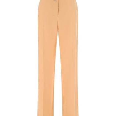 Off White Woman Camel Stretch Polyester And Wool Wide-Leg Pant
