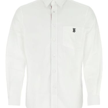 Burberry Men White Stretch Poplin Shirt