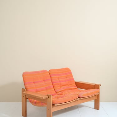 MidCentury Yngve Ekström Vintage Two-Seater Sofa, Original Danish Scandinavian Retro Style 