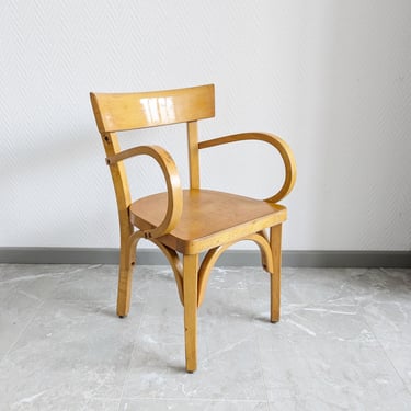 Vintage children's chair, bentwood chair, Baumann armchair 