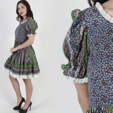 knee length dresses for ladies 70s Dirndl Mini Dress – Luxie Vintage main image 0