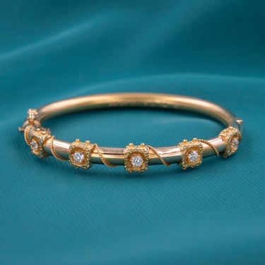 Antique Five Diamond Bangle