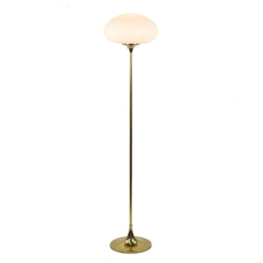 Laurel Mid Century Brass Mushroom Floor Lamp 