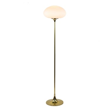 Laurel Mid Century Brass Mushroom Floor Lamp 