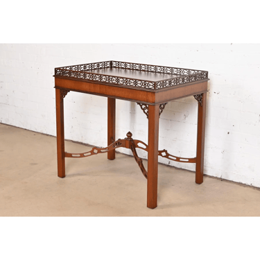 Kindel Furniture Chippendale Carved Mahogany Tea Table, Newly Refinished