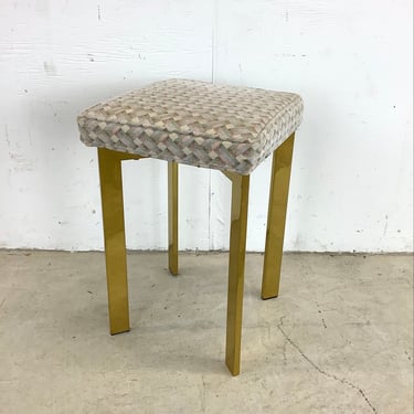 Vintage Modern Italian Style Brass Vanity Stool 