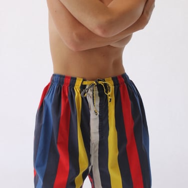 Rare Christian Dior Beach Striped Drawstring Shorts