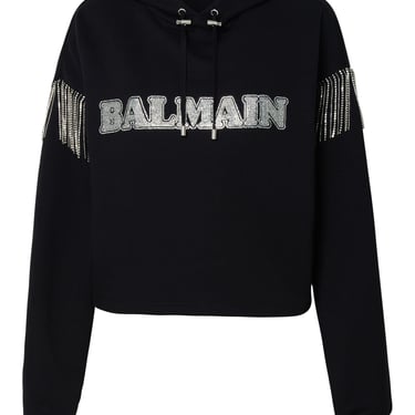 Balmain Woman Balmain Black Cotton Sweatshirt