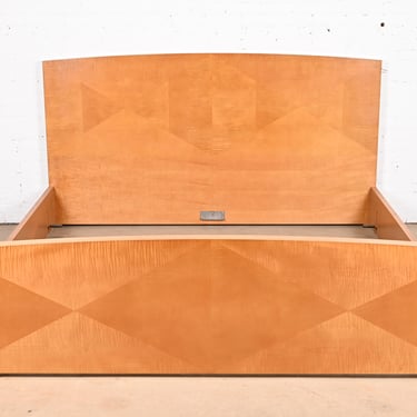 Baker Furniture Modern Art Deco Primavera Wood King Size Bed