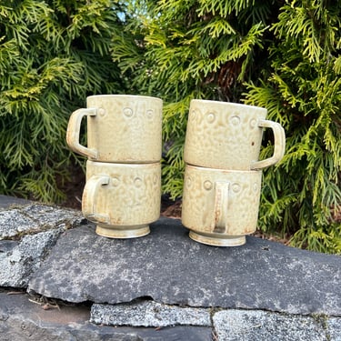 Mid Century Stoneware Espresso Mugs 