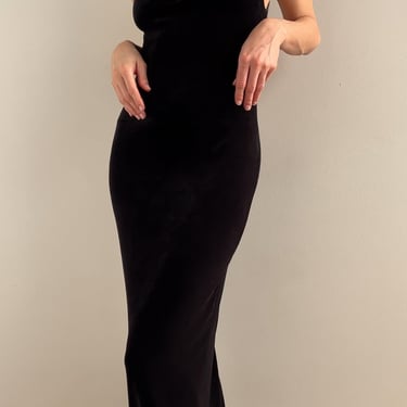 Vintage Carbon Ralph Lauren Velvet Exposed Back Dress