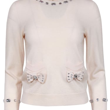 Marc Jacobs - Ivory Wool Jewel Detail Sweater Sz S
