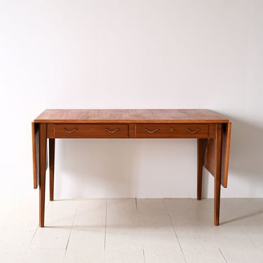 Vintage Scandinavian Desk by David Rosen | Mahogany Mid-Century Modern Office Table 