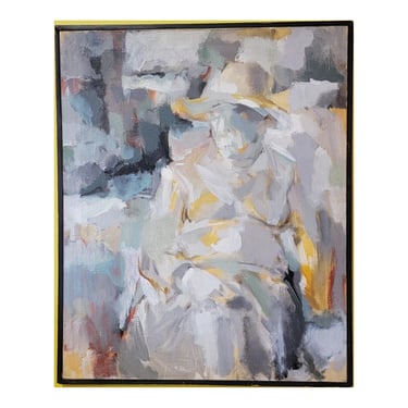 Abstract Painting Figurative Dated 1958 Signed Stephen Rosenthal 